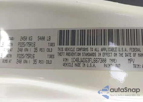 2015 Jeep Wrangler Unlimited Sport z USA, uszkodzony, nr VIN 1C4BJWDG3FL667300